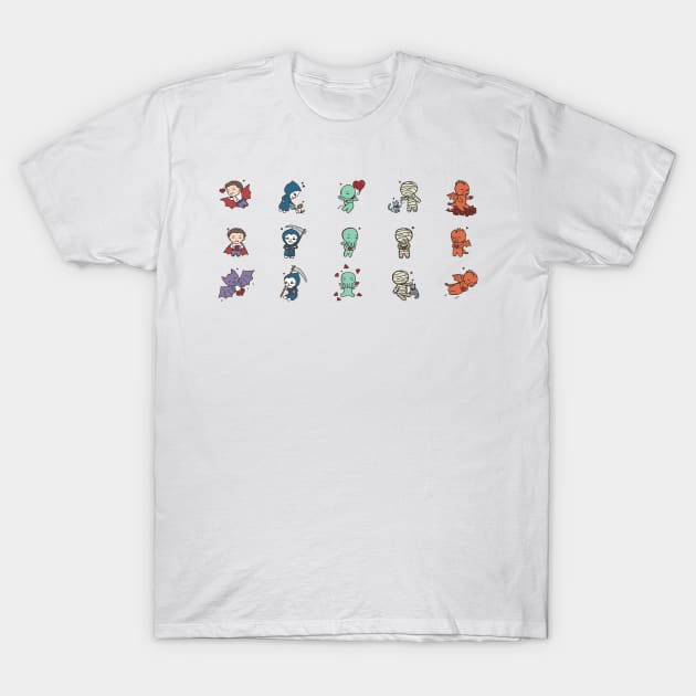 Cute Little Monster Valentines T-Shirt by MarinaIllustration